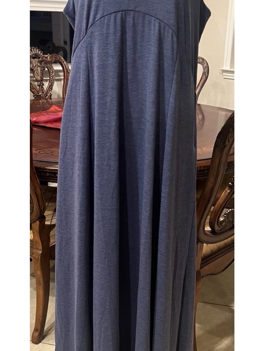 HALARA Blue V-Neck Sleeveless Maxi Dress Indigo color size Large - Picture 5 of 8